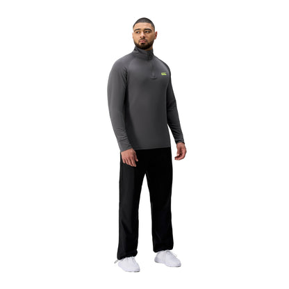 Charcoal - Side - Canterbury Mens Tempo+ Quarter Zip Training Top