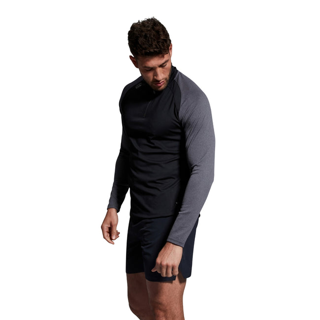 Black-Magnet Marl - Pack Shot - Canterbury Mens Elite Base Layer Top