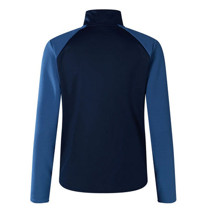 Navy-True Navy Marl - Back - Canterbury Womens-Ladies Elite Quarter Zip Base Layer Top