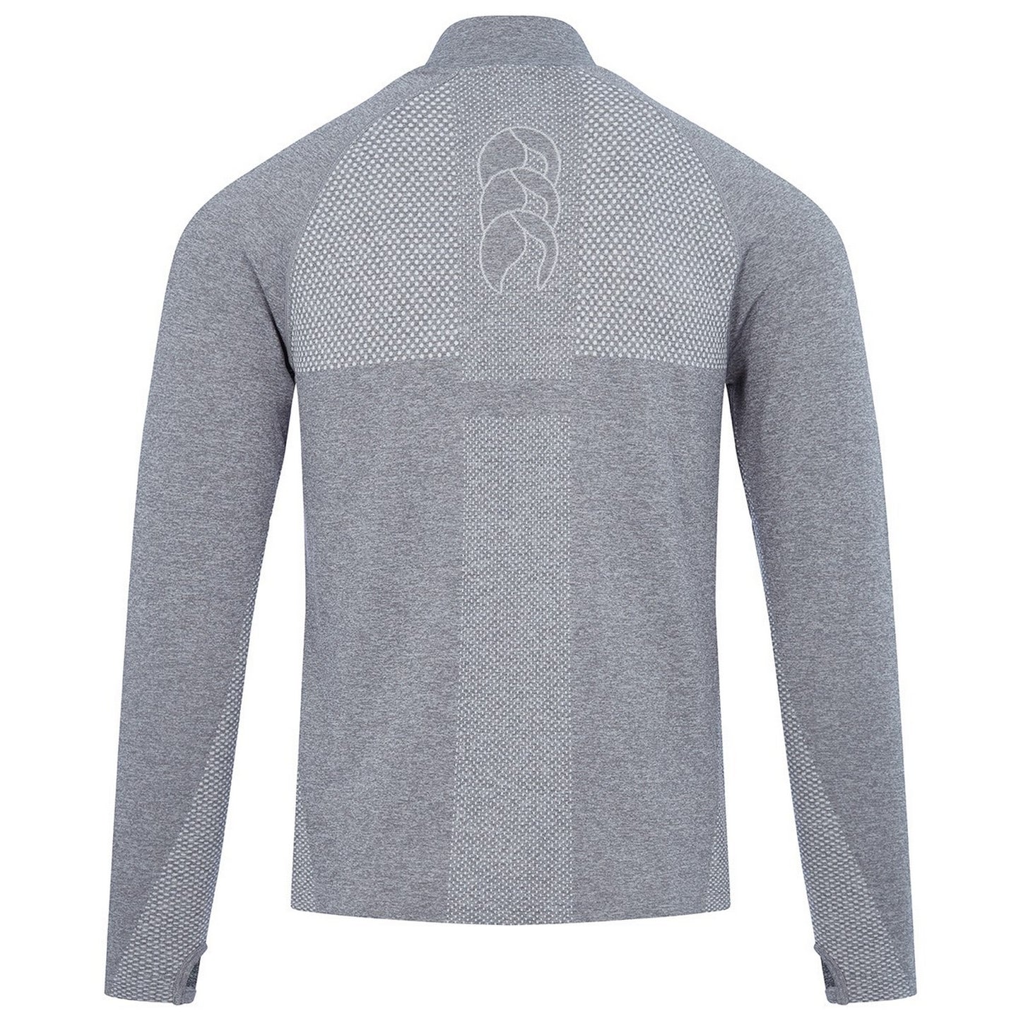 Grey Marl - Back - Canterbury Mens Seamless Quarter Zip Base Layer Top