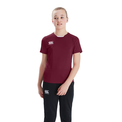 Maroon - Side - Canterbury Childrens-Kids Club Dry T-Shirt