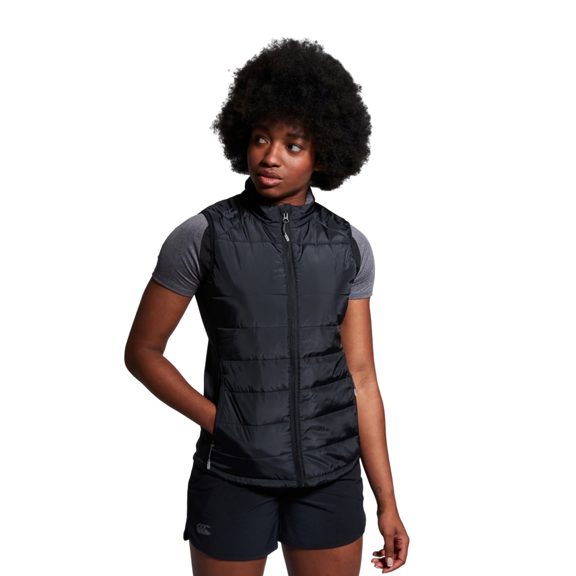 Black - Side - Canterbury Womens-Ladies Elite Micro-Lite Gilet