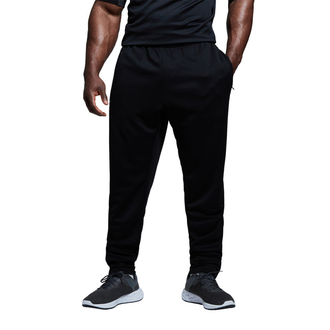Black - Side - Canterbury Mens Knitted Stretching Tapered Leg Jogging Bottoms