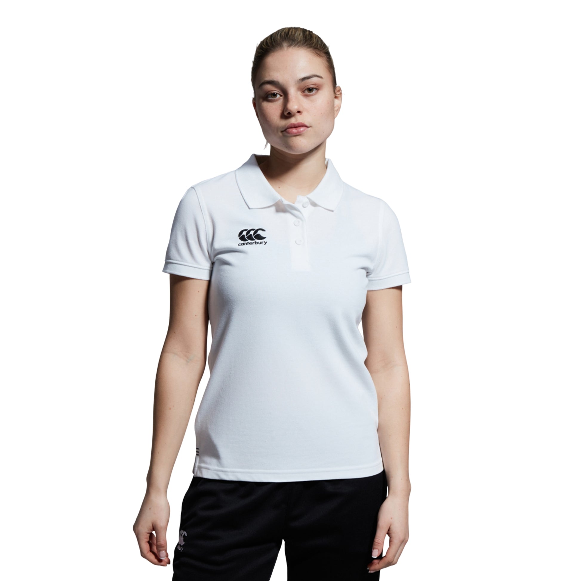 White - Side - Canterbury Womens-Ladies Waimak Polo Shirt
