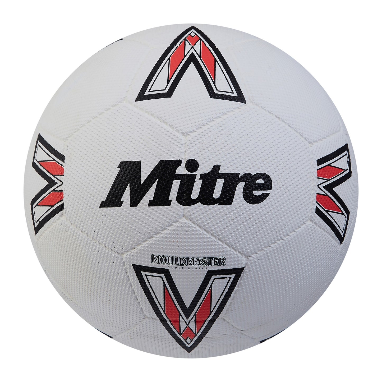 White-Black-Red - Front - Mitre Super Dimple Football