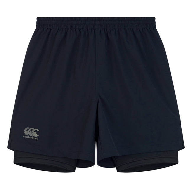 Black-Gunmetal Grey - Front - Canterbury Mens Vapodri 2 in 1 Shorts
