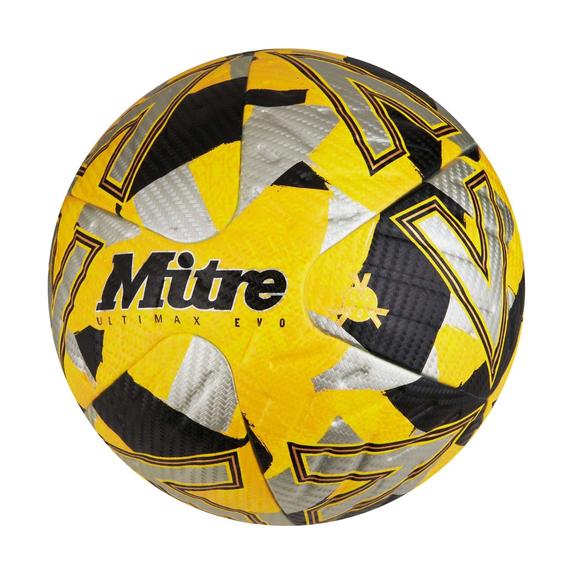 Yellow-Silver-Black - Back - Mitre Ultimax Evo Football