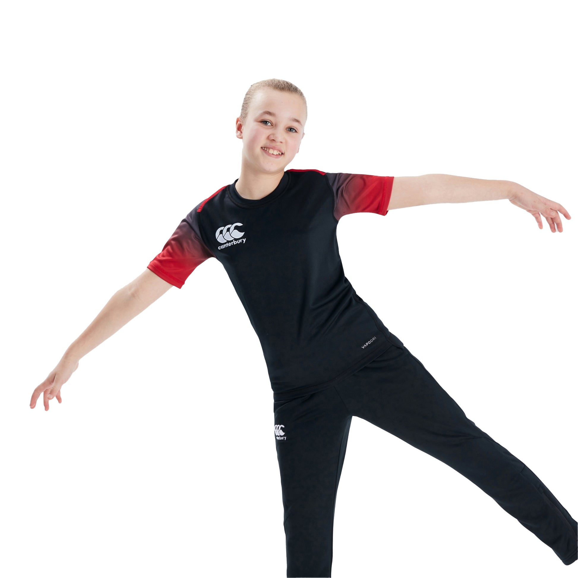 Black-Red - Side - Canterbury Childrens-Kids Club Rugby Jersey