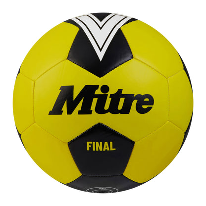 Fluorescent Yellow-Black - Front - Mitre Final Logo Football