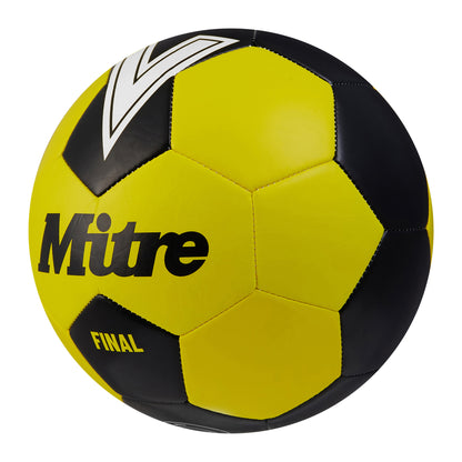 Fluorescent Yellow-Black - Back - Mitre Final Logo Football