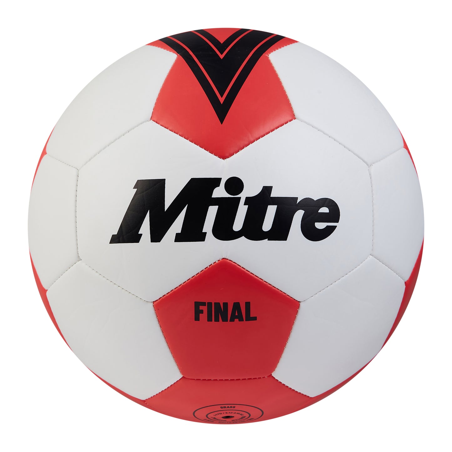 White-Red - Front - Mitre Final Logo Football