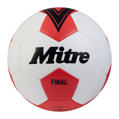 White-Red - Front - Mitre Final Logo Football