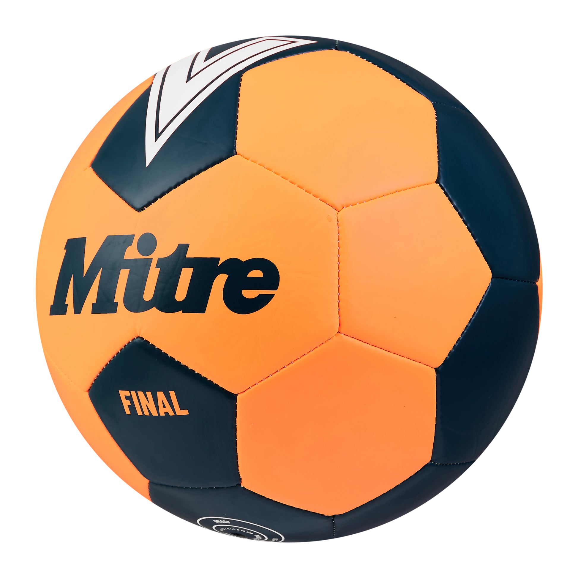 Fluorescent Orange-Tidal Teal - Back - Mitre Final Logo Football