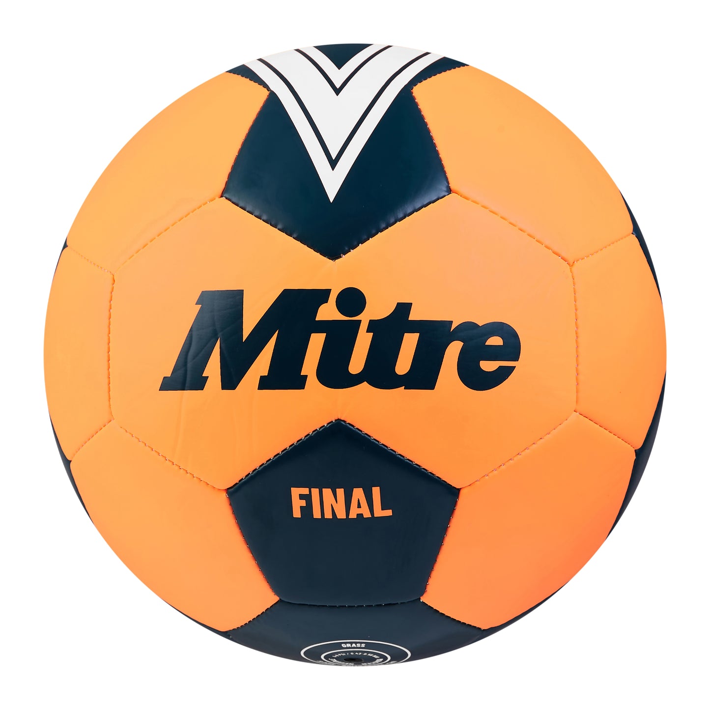 Fluorescent Orange-Tidal Teal - Front - Mitre Final Logo Football