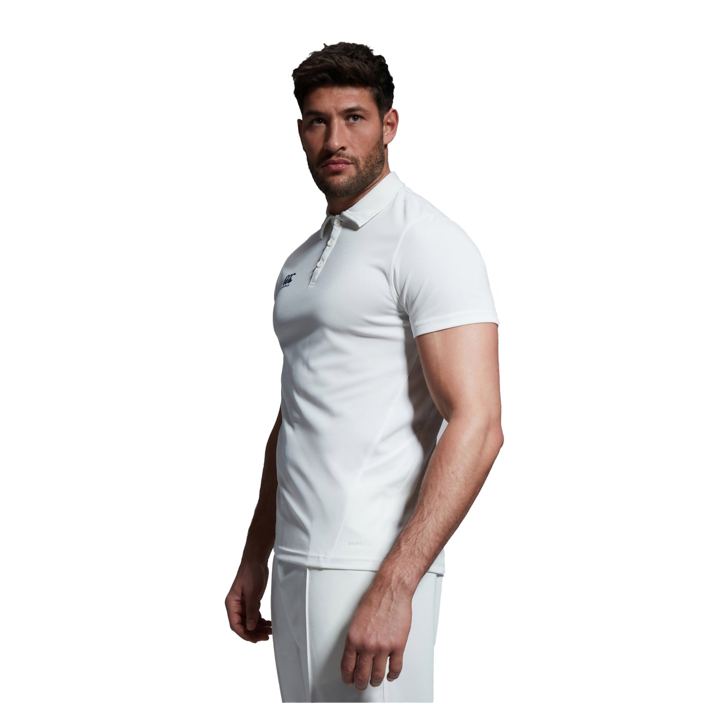 White-Navy - Side - Canterbury Mens Cricket Polo Shirt