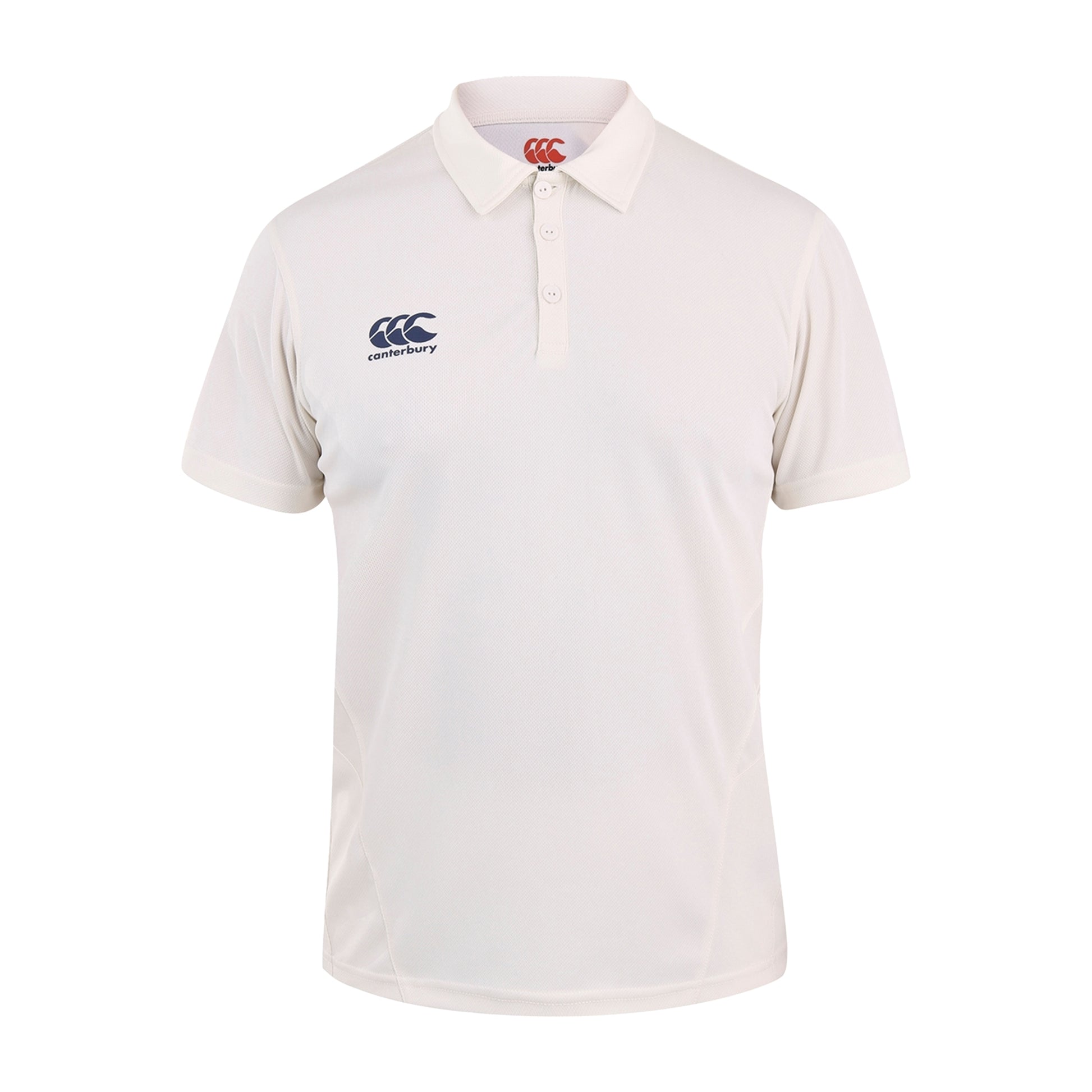 White-Navy - Front - Canterbury Mens Cricket Polo Shirt