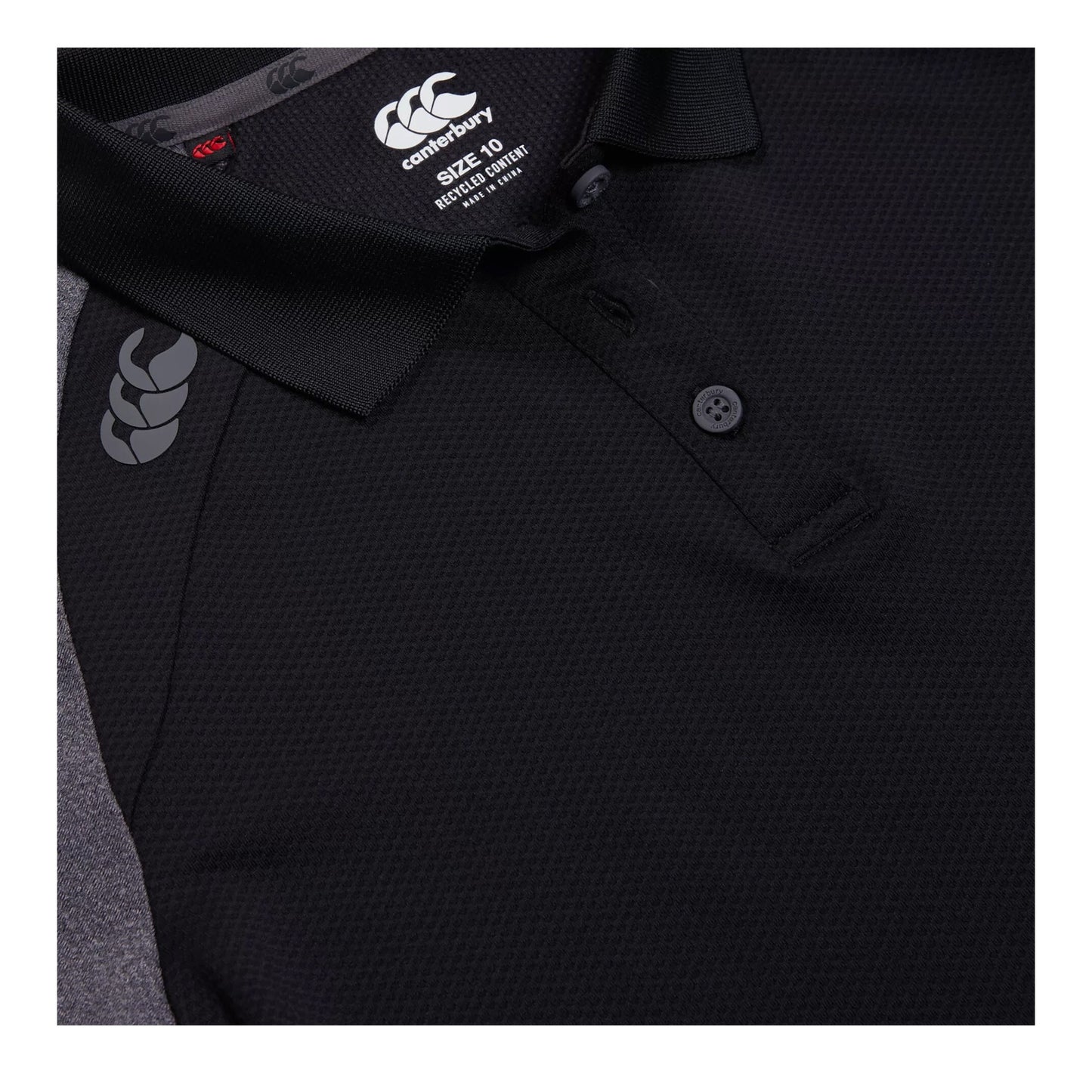 Black-Magnet Grey - Side - Canterbury Womens-Ladies Elite Polo Shirt