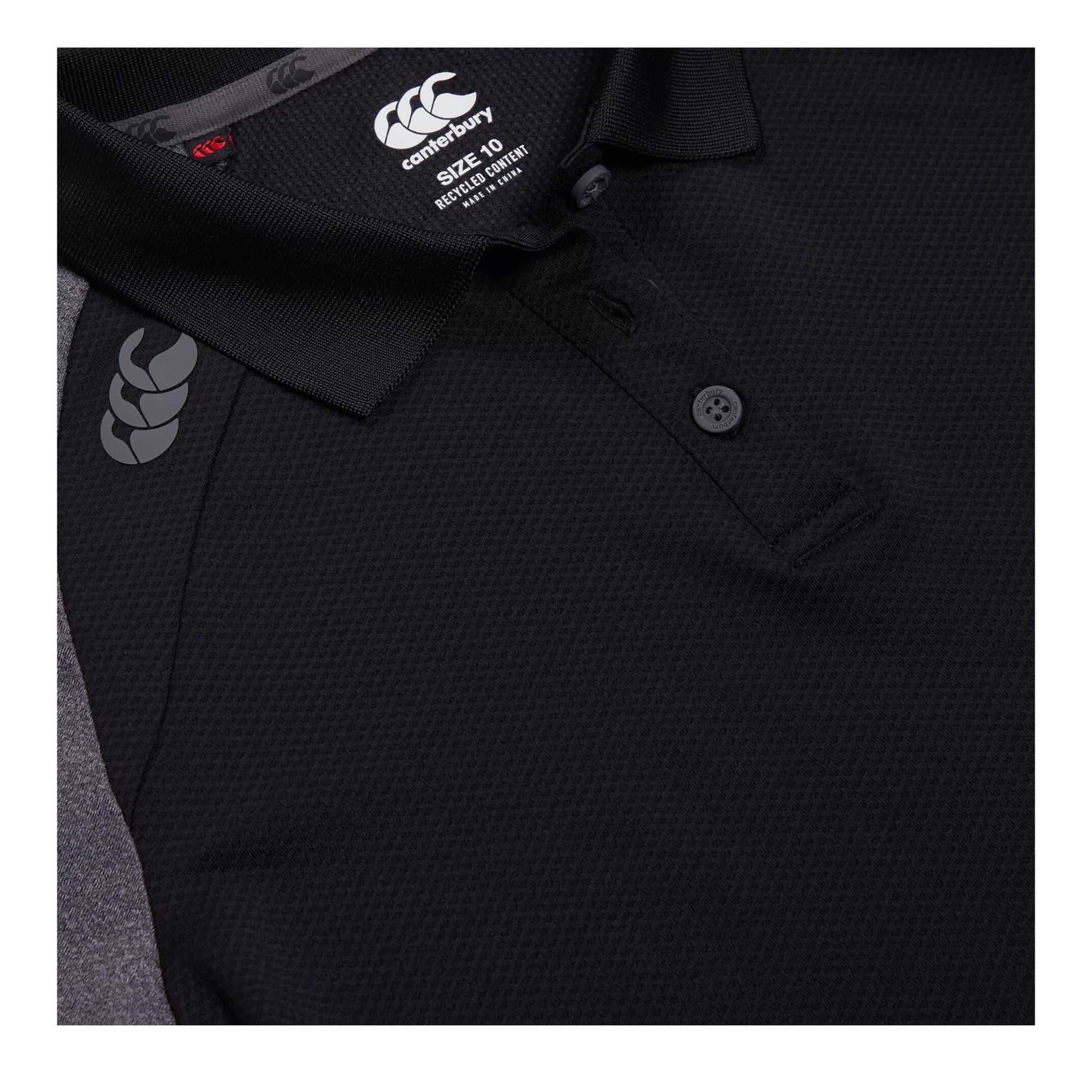 Black-Magnet Grey - Side - Canterbury Womens-Ladies Elite Polo Shirt