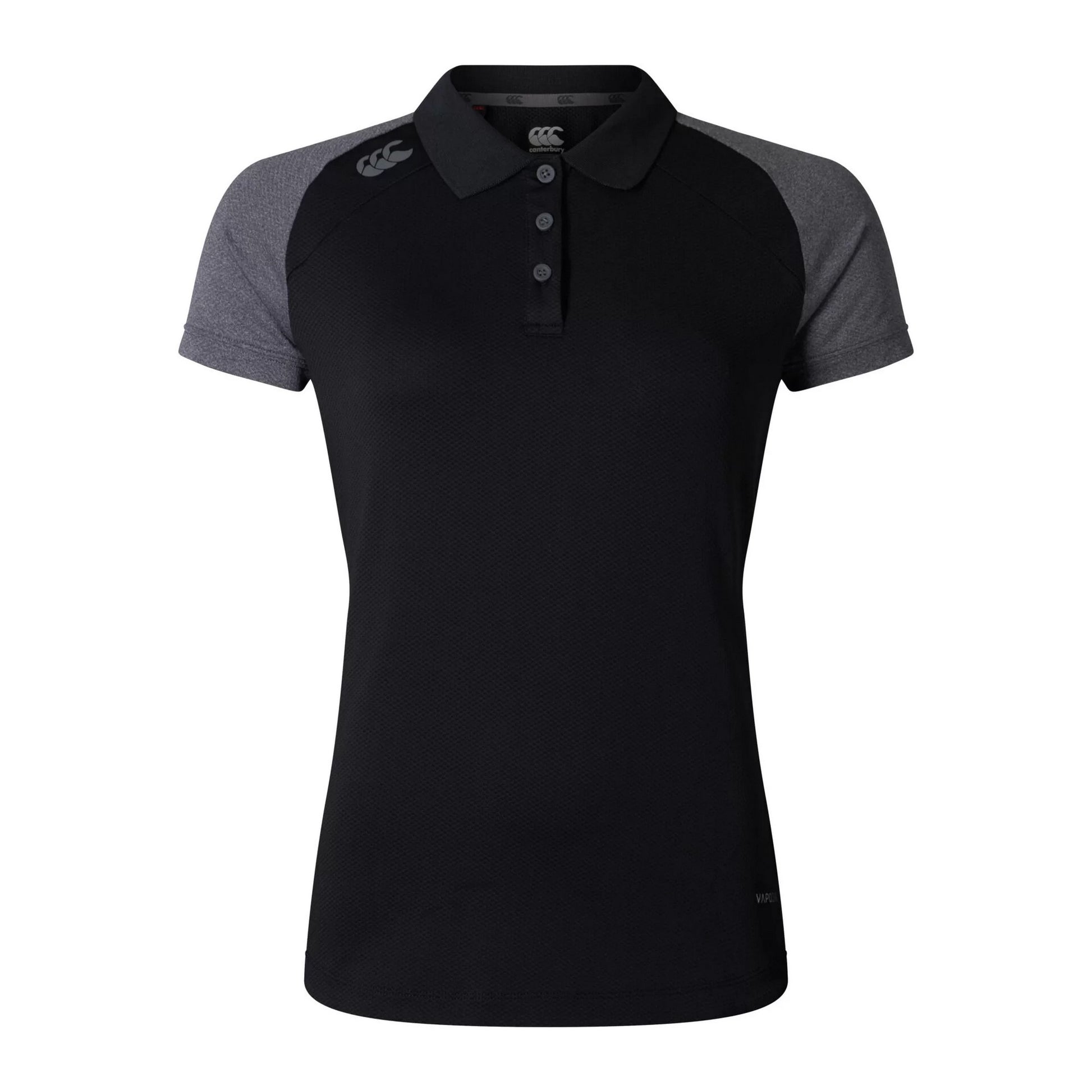 Black-Magnet Grey - Front - Canterbury Womens-Ladies Elite Polo Shirt