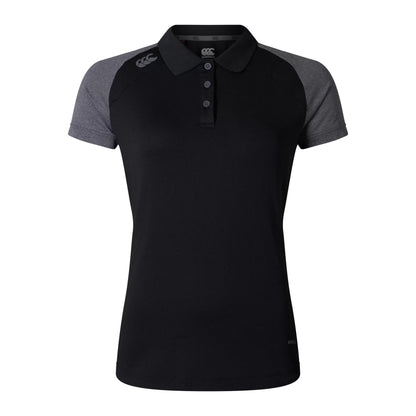 Black-Magnet Grey - Front - Canterbury Womens-Ladies Elite Polo Shirt