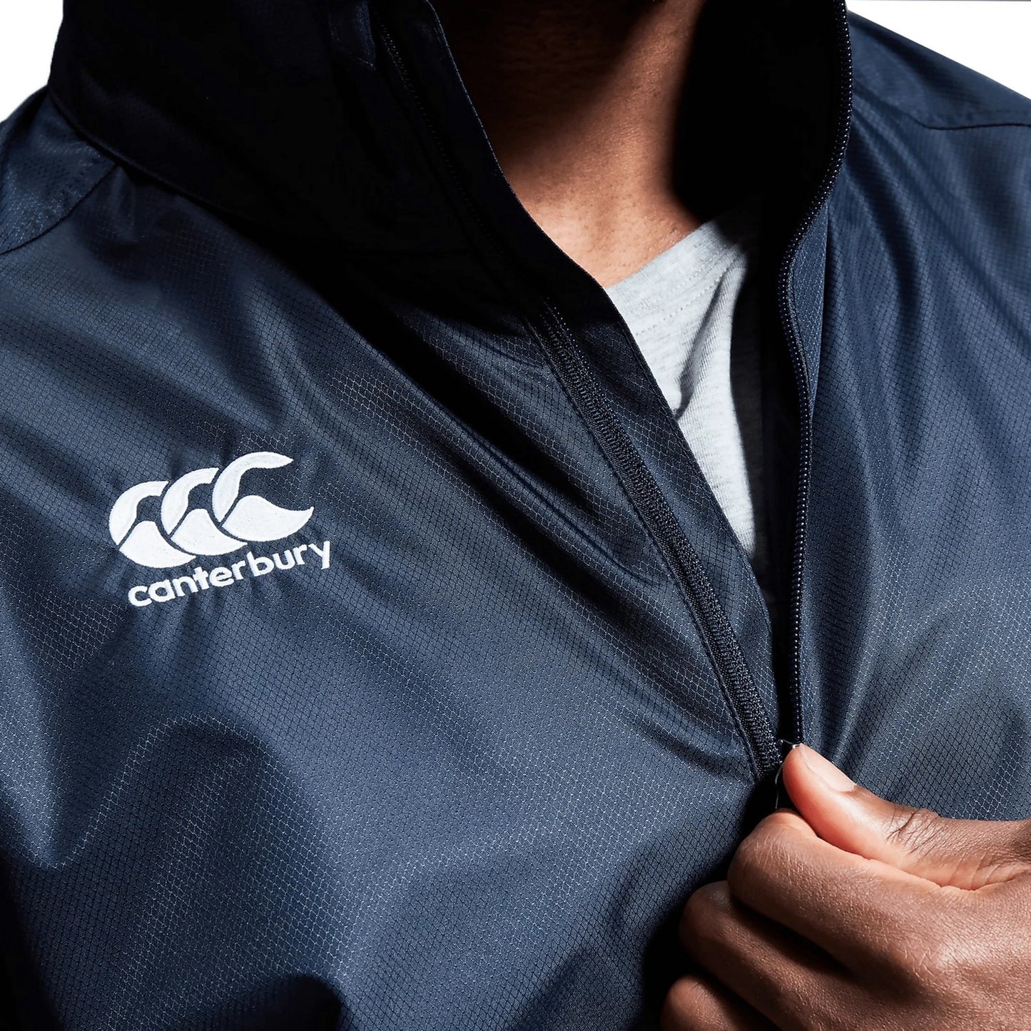 Navy - Pack Shot - Canterbury Mens Club Vaposhield Full Zip Waterproof Jacket