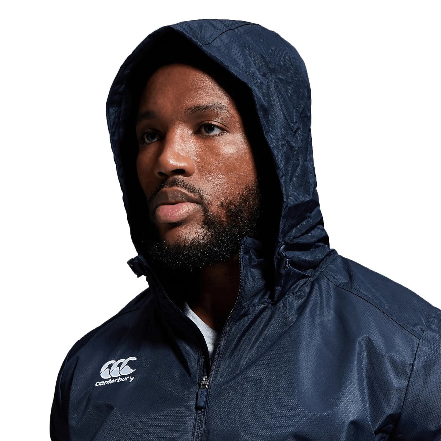 Navy - Close up - Canterbury Mens Club Vaposhield Full Zip Waterproof Jacket