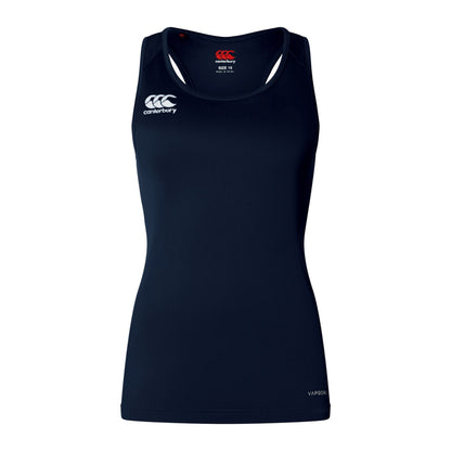 Navy - Front - Canterbury Womens-Ladies Club Dry Racerback Tank Top