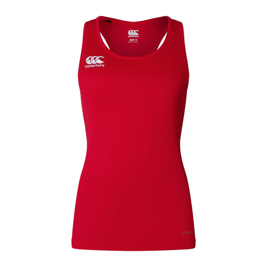 Flag Red - Front - Canterbury Womens-Ladies Club Dry Racerback Tank Top