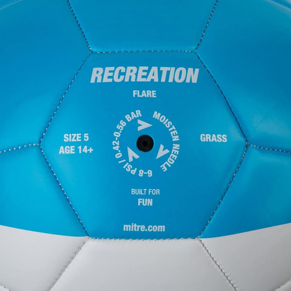 Fluorescent Blue-White - Close up - Mitre Flare Mini Football