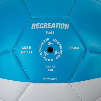 Fluorescent Blue-White - Close up - Mitre Flare Mini Football