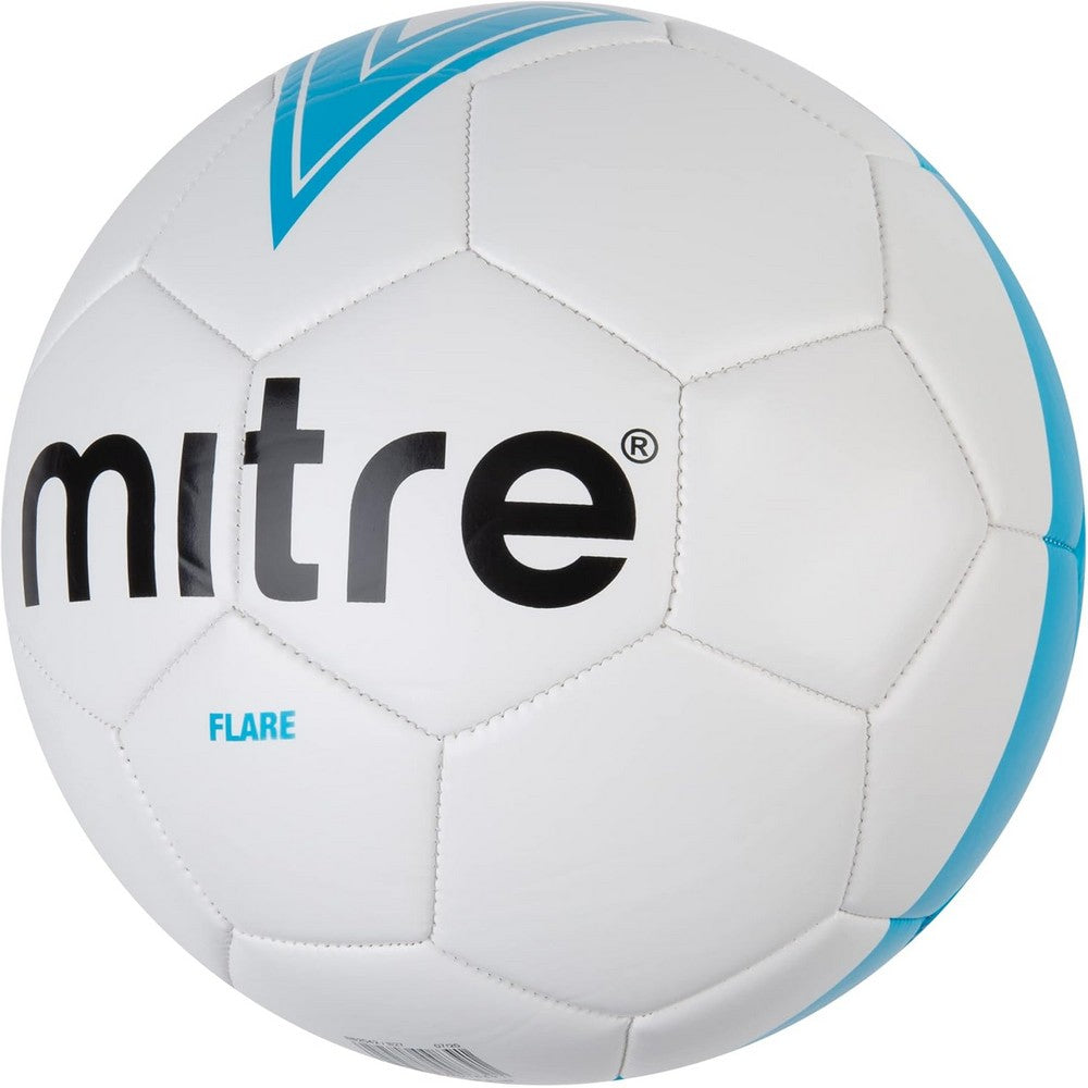 Fluorescent Blue-White - Side - Mitre Flare Mini Football