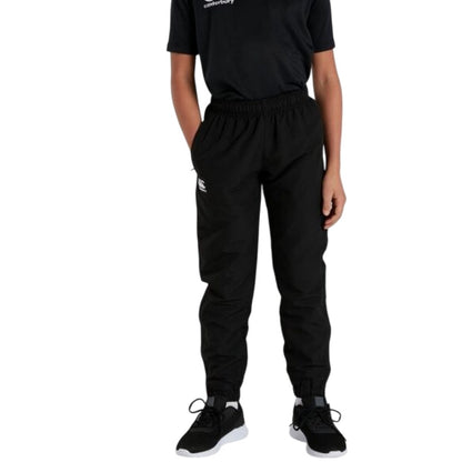Black - Front - Canterbury Childrens-Kids Club Plain Cuffed Tracksuit Bottoms