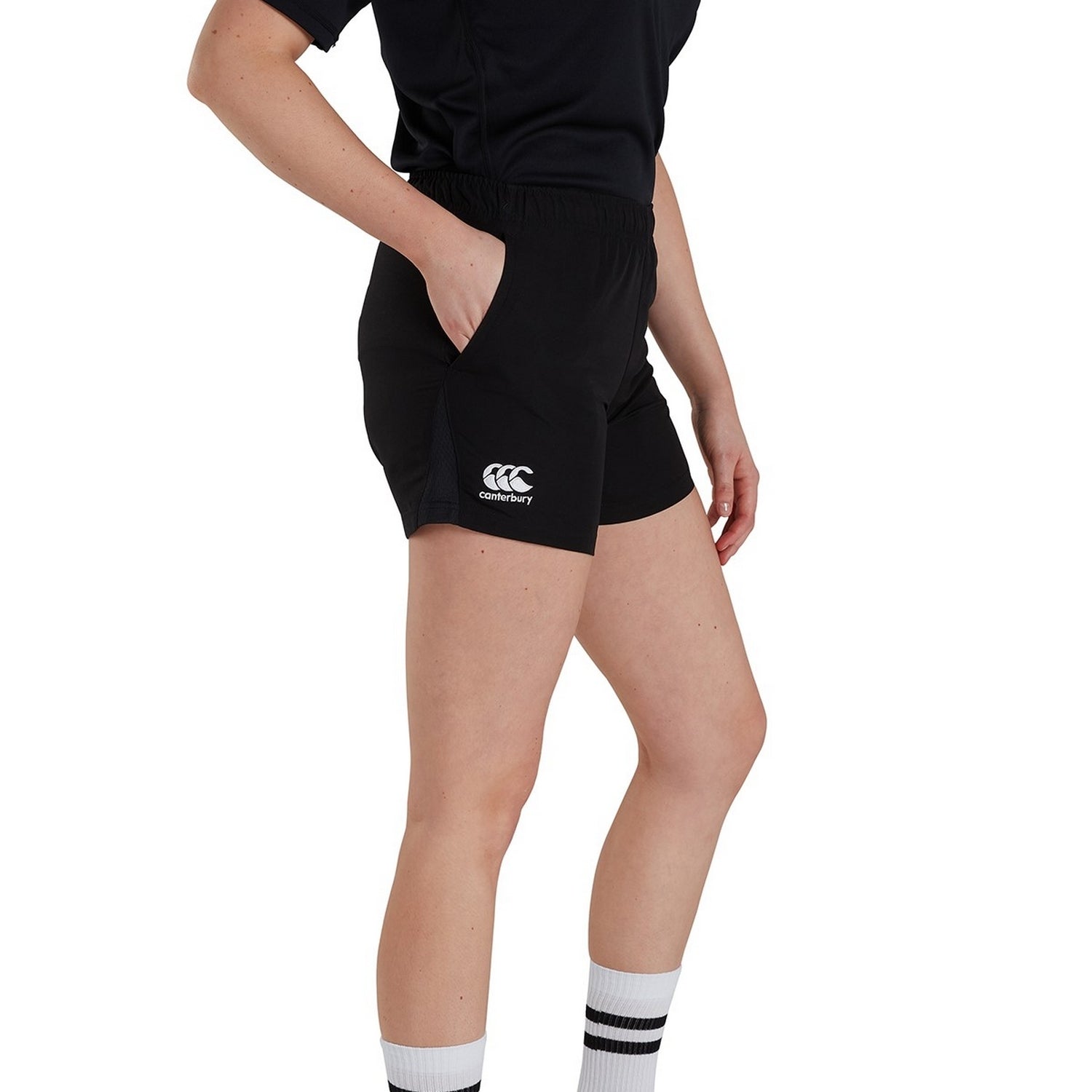 Black - Lifestyle - Canterbury Womens-Ladies Club Shorts
