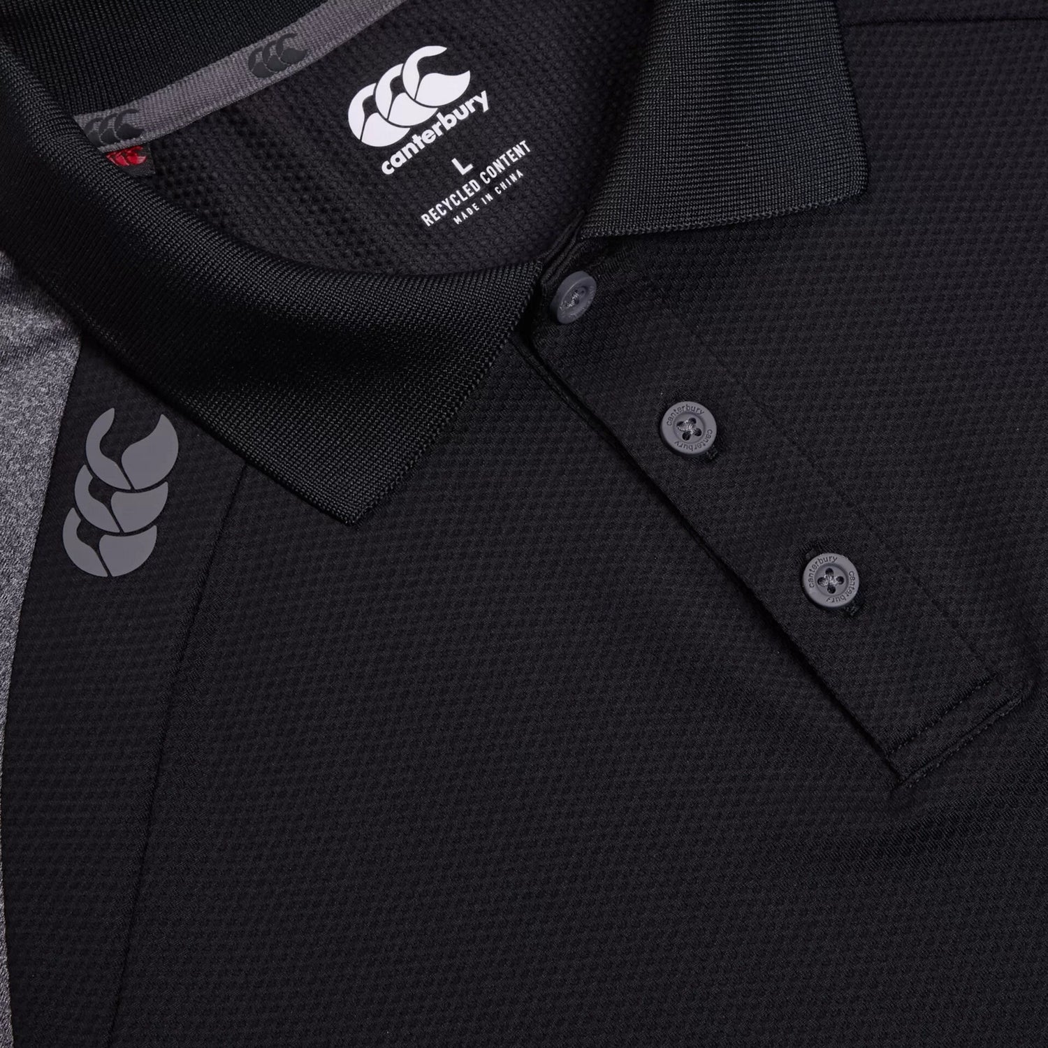 Black-Magnet Grey - Side - Canterbury Mens Elite Polo Shirt
