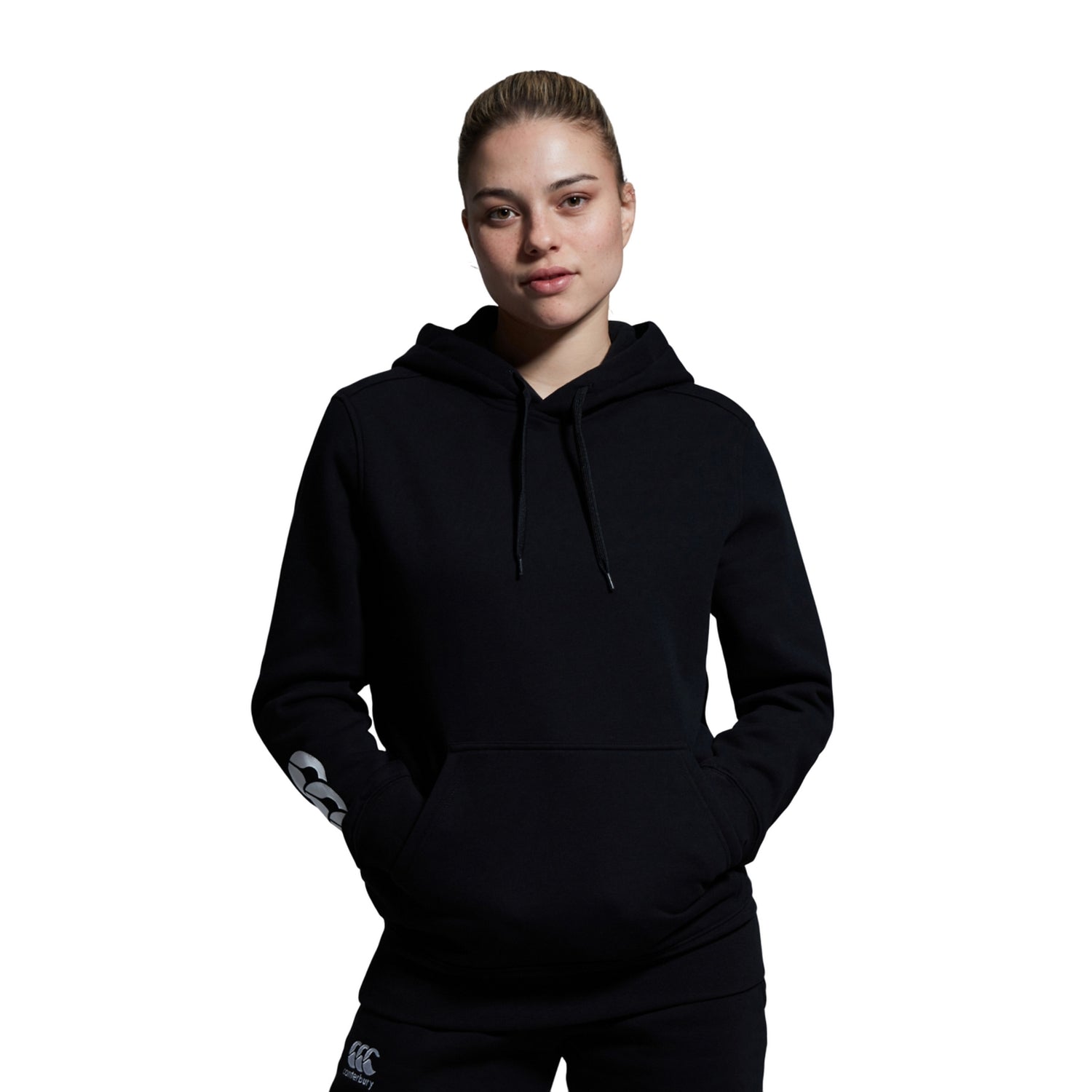 Black - Lifestyle - Canterbury Womens-Ladies Club Logo Hoodie