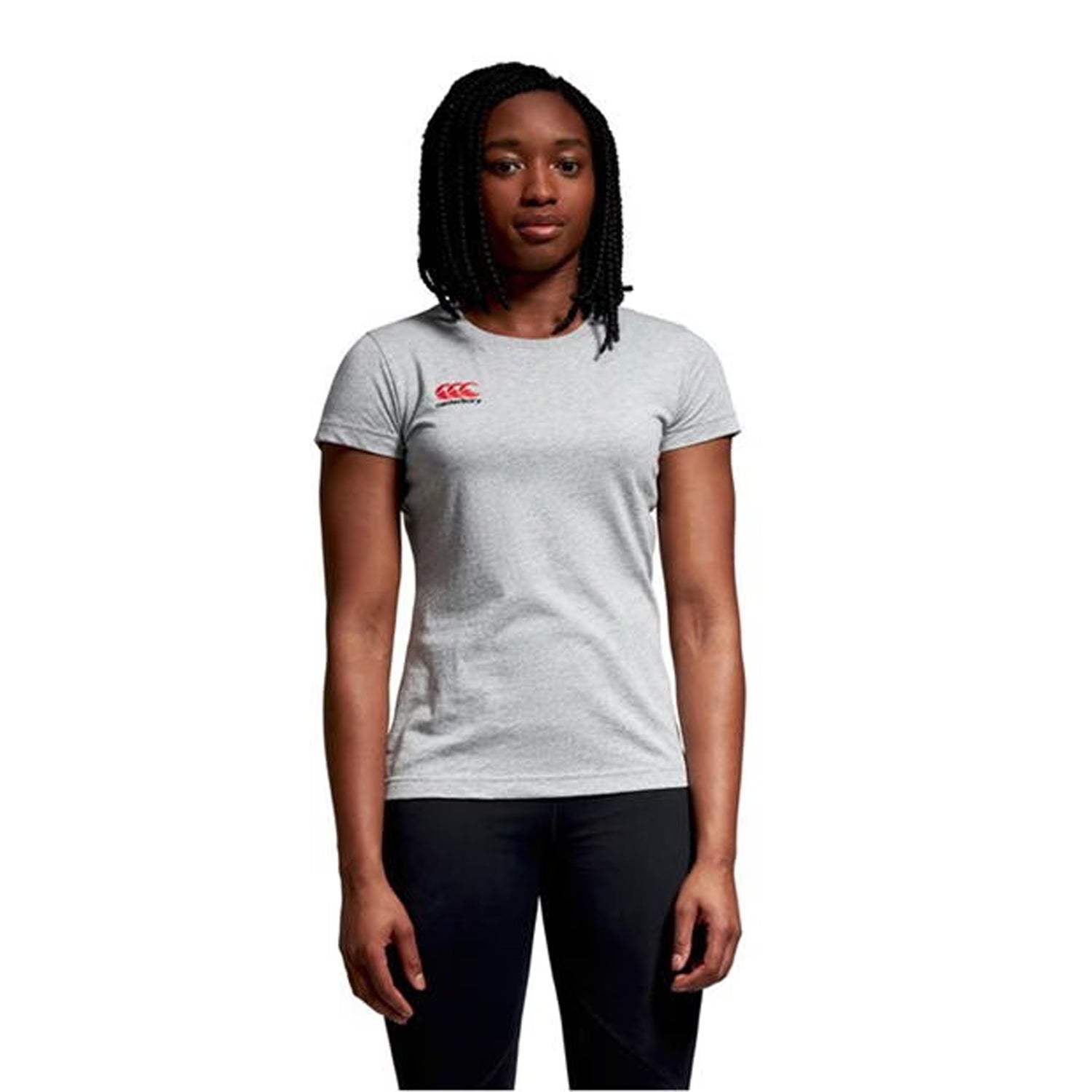 Classic Marl - Side - Canterbury Womens-Ladies Small Logo Cotton T-Shirt