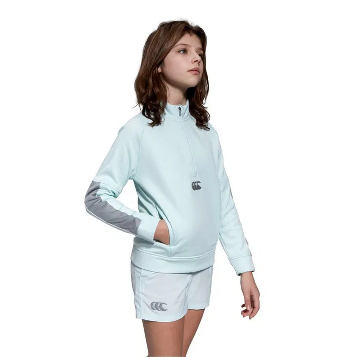 Skylight-Ultimate Grey - Side - Canterbury Childrens-Kids Thermoreg Half Zip Fleece Top