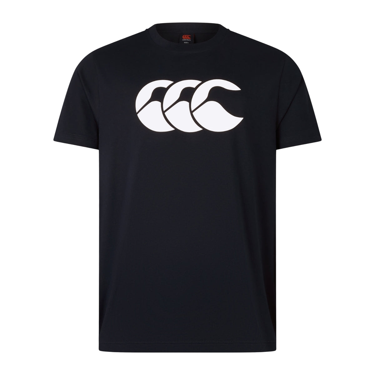 Black-Red-White - Front - Canterbury Mens Logo Organic Cotton T-Shirt