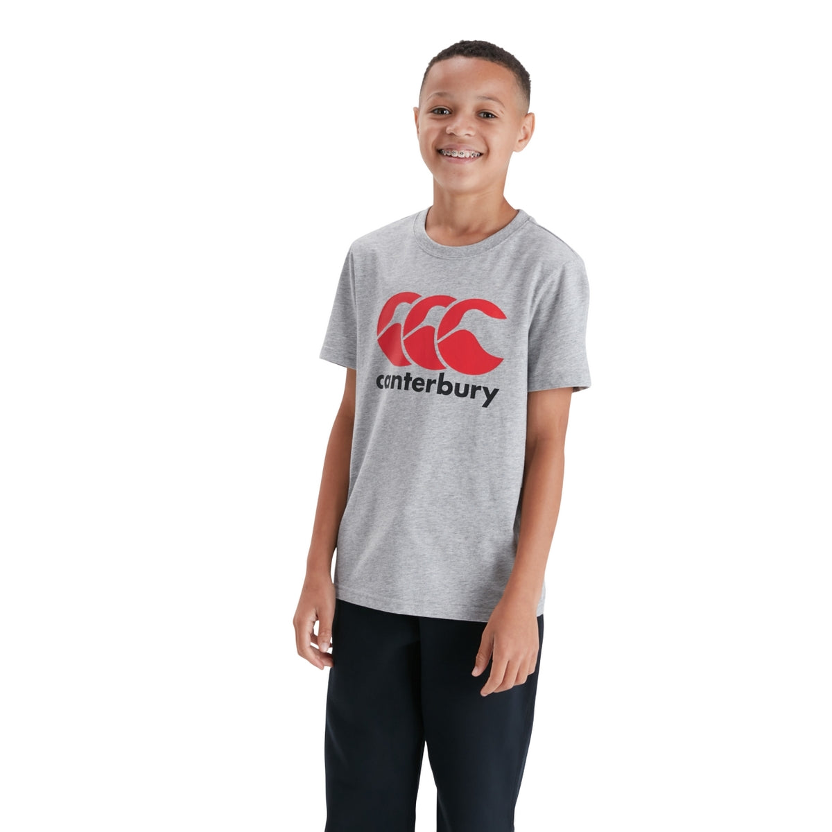 Classic Marl - Side - Canterbury Childrens-Kids Logo T-Shirt