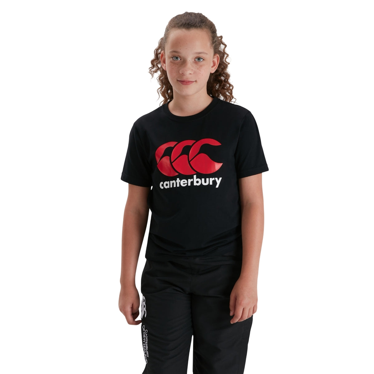 Black - Side - Canterbury Childrens-Kids Logo T-Shirt