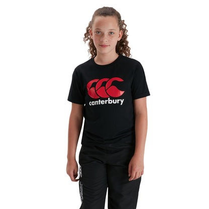 Black - Side - Canterbury Childrens-Kids Logo T-Shirt