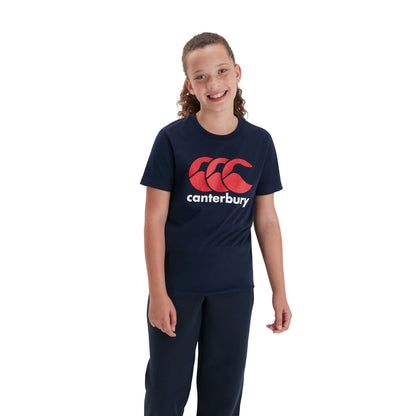 Navy - Side - Canterbury Childrens-Kids Logo T-Shirt