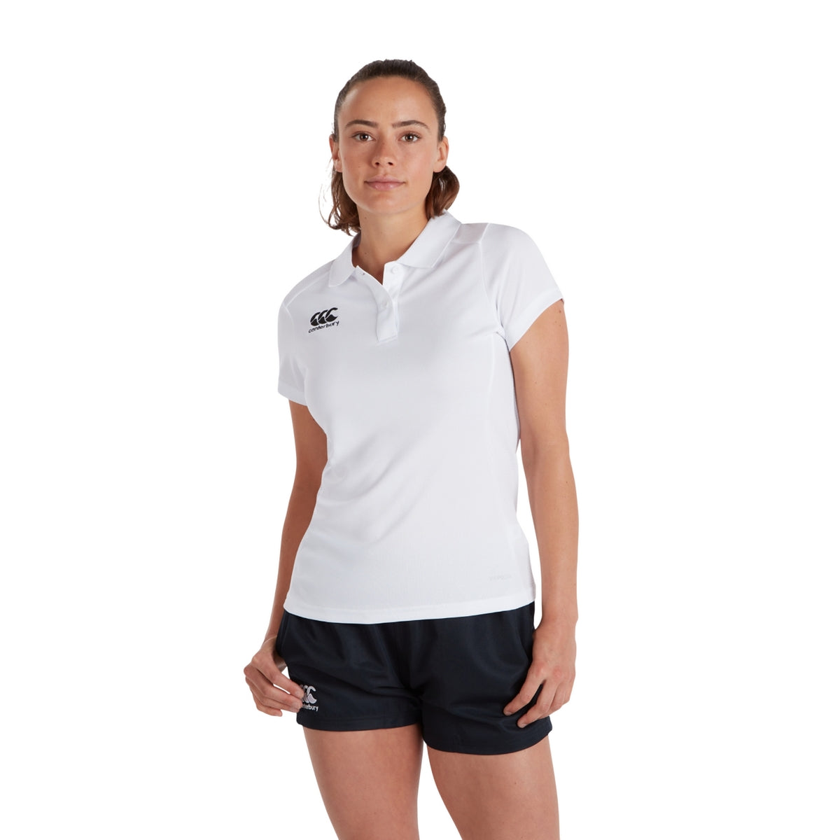 White - Side - Canterbury Womens-Ladies Club Dry Polo Shirt