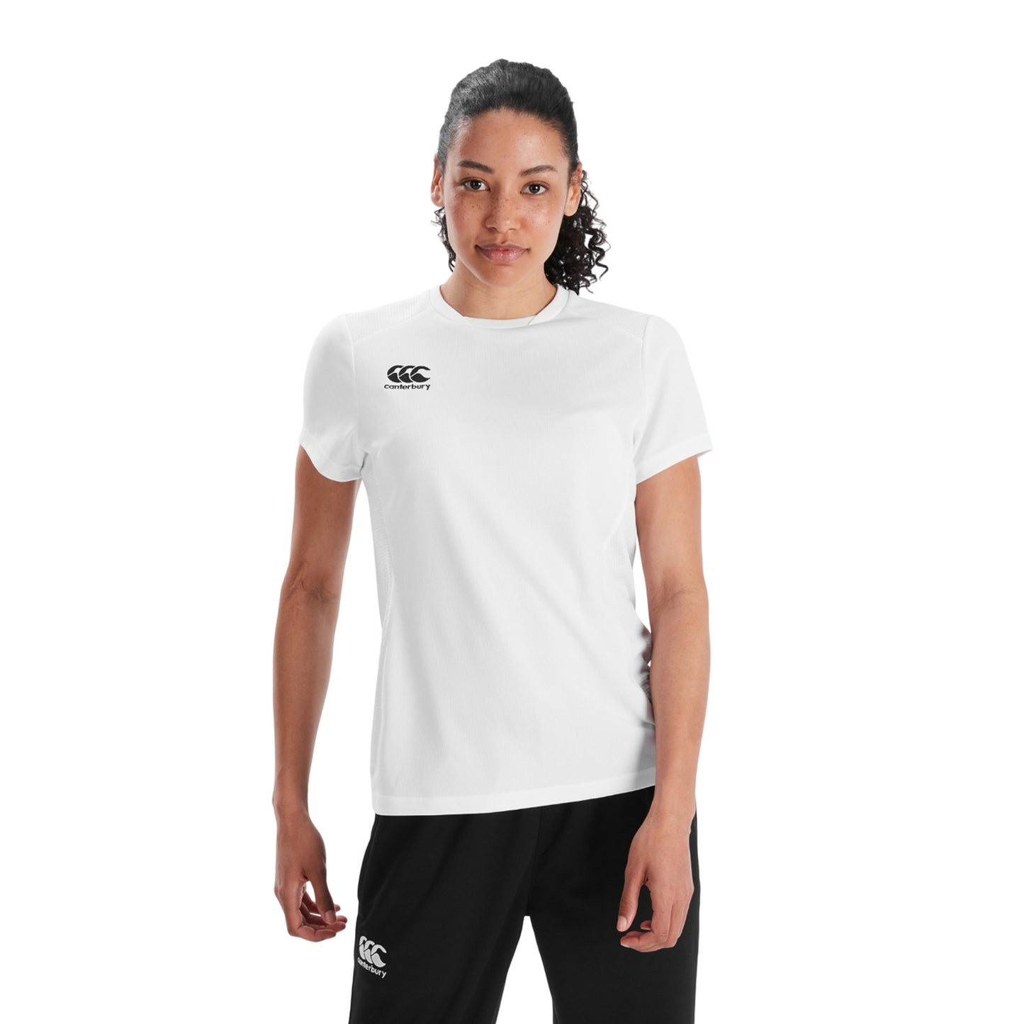 White - Side - Canterbury Womens-Ladies Club Dry Club T-Shirt