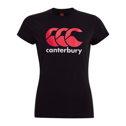 Black - Front - Canterbury Womens-Ladies Logo T-Shirt