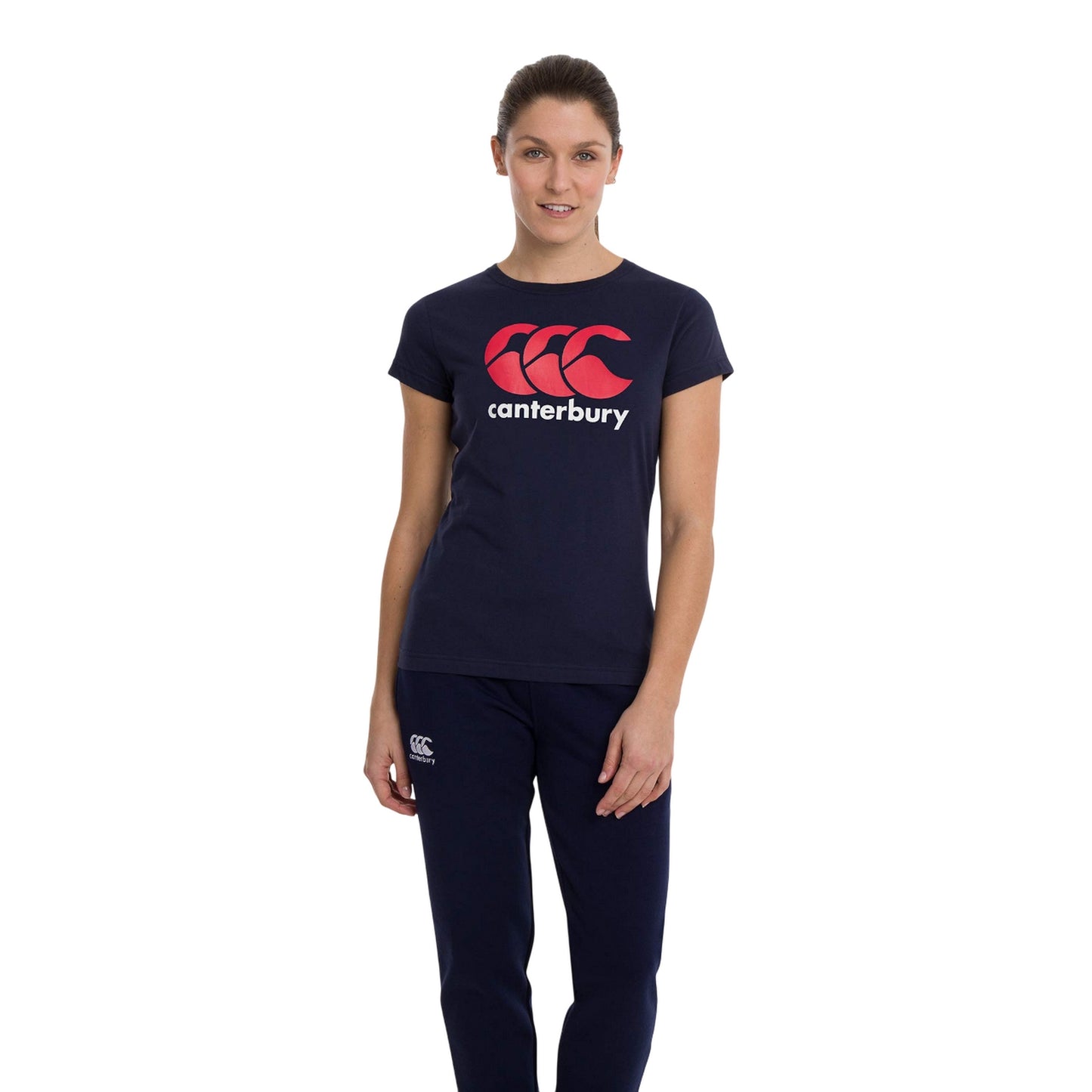 Navy - Side - Canterbury Womens-Ladies Logo T-Shirt