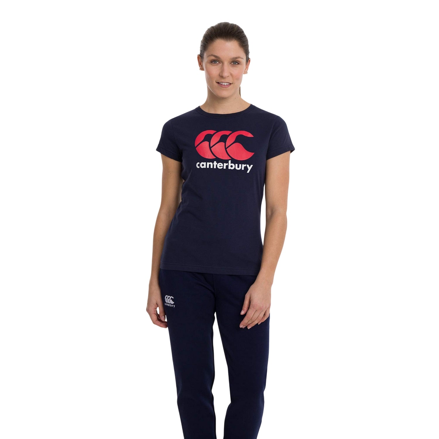 Navy - Side - Canterbury Womens-Ladies Logo T-Shirt