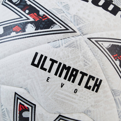 White-Off White-Silver - Side - Mitre Ultimatch Evo Logo Football