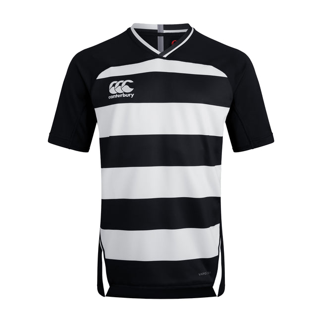 Black - Front - Canterbury Mens Evader Hooped Vapodri Jersey