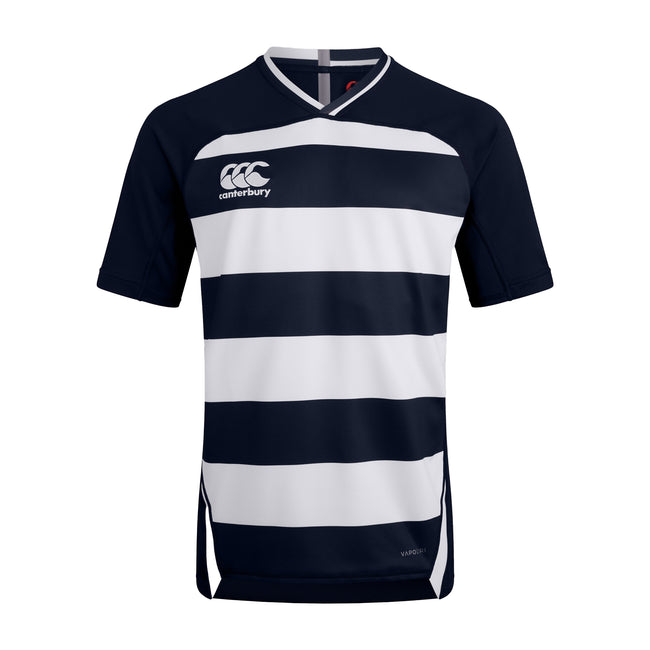 Navy - Front - Canterbury Mens Evader Hooped Vapodri Jersey